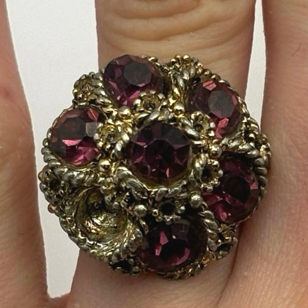 Purple & Gold Floral Ring